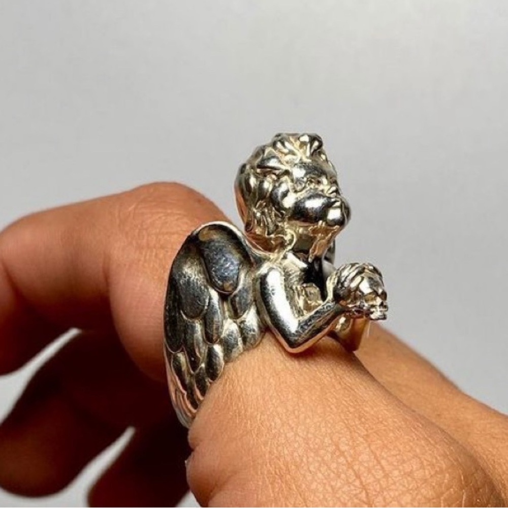 Silver Angel Wing Ring